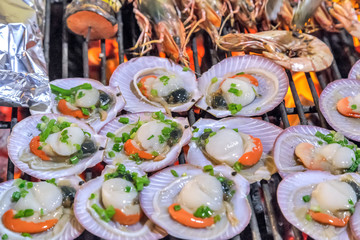 Grill mollusk mussel