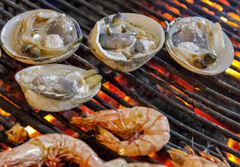 Grill mollusk mussel