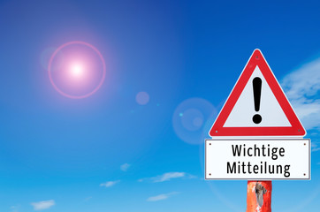 Achtung Wichtige Mitteilung