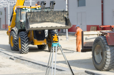 Fototapeta premium Theodolite at construction site