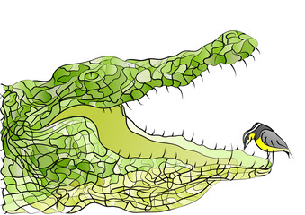 Obraz premium crocodile and bird