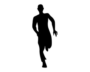 silhouette man running