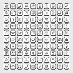 doodle food icons
