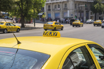 taxi sign,  yellow, Athens city
