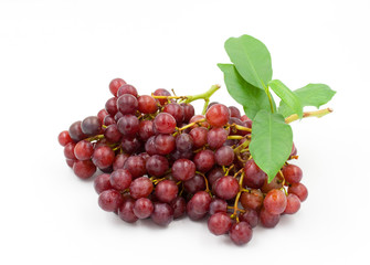 red grapes on a white background