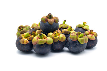 Isolated mangosteen on white background