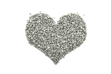 Cambrian green small stones in a heart shape