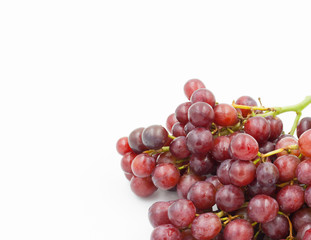 red grapes on a white background