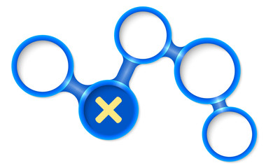 Abstract circular frames for your text and multiplication symbol