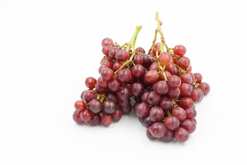 red grapes on a white background