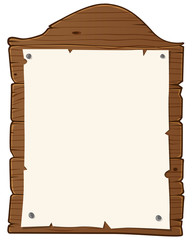 Tablón de anuncios de madera con un espacio para poner texto