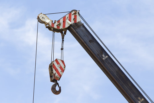 Crane Hook Against Blue Sky