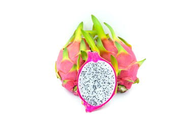Dragon Fruit isolated against white background.