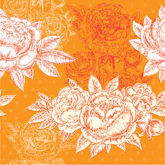 seamless peonies collection © Lucky Project
