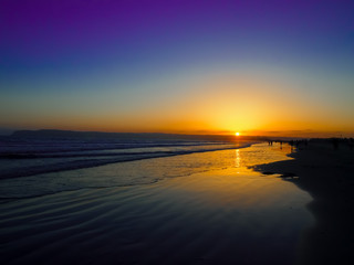 The Sun Set at the Coronado Beach in San Diego in June