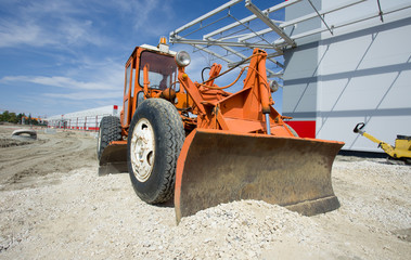Fototapeta premium Grader at building site