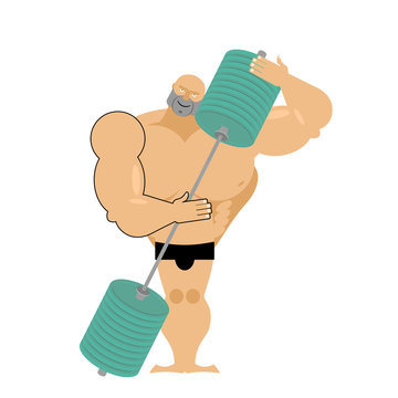 muscular man lifting green barbell clip art preview