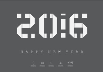 Happy New Year 2016 creative design card vector.
