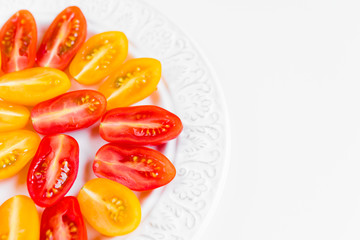 Cherry Tomatoes on White Plate