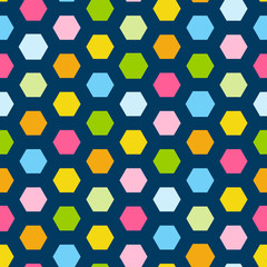 Seamless pattern with color hexagons 