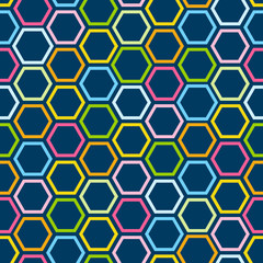 Seamless pattern with color hexagons 