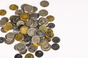 coins on the table. close-up