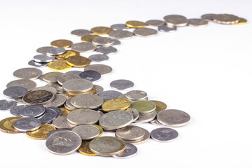 coins on the table. close-up