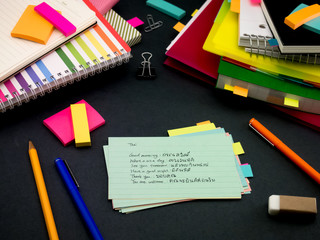 Learning New Language Writing Words Many Times on the Notebook;