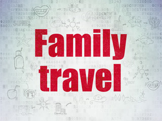 Fototapeta premium Vacation concept: Family Travel on Digital Paper background
