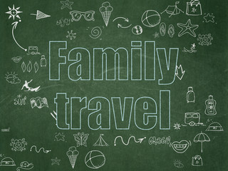 Travel concept: Family Travel on School Board background