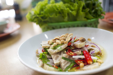 White pork sausage salad,Vietnam food 