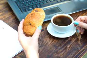 Desk, lunch at the workplace