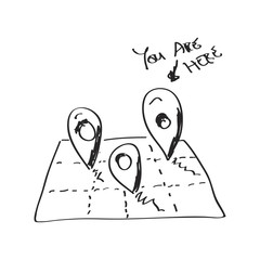 Simple doodle of a location map - 88984733