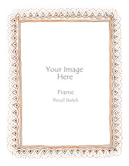 Dashes and dots art picture frame freehand pecil sketch