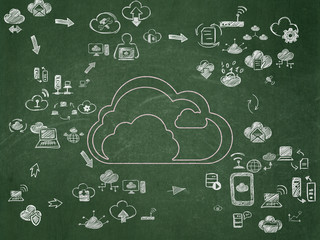 Cloud networking concept: Cloud on School Board background