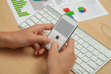 Business, Finanace Diagrams and mobile phone