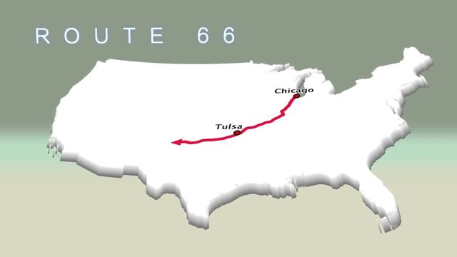 Ruta 66 color verde, route 66