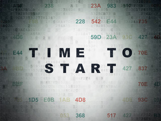 Timeline concept: Time to Start on Digital Paper background