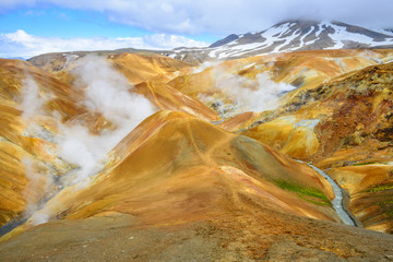 Hveradalir, hot spring valley in Kerlingarfjoll area, Iceland