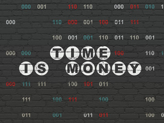 Time concept: Time Is money on wall background