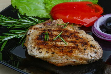 Grilled pork steak