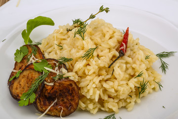 Risotto with eggplant