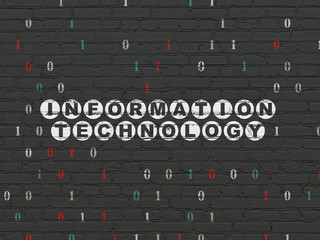 Data concept: Information Technology on wall background
