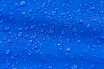 Raindrops on blue tent