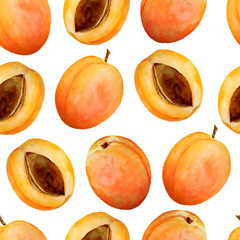 Apricots seamless pattern