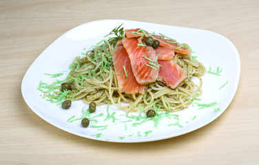 Pasta with salmon
