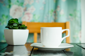 Cup of coffee in the morning