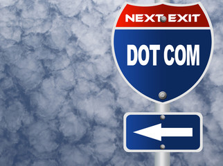Dot com road sign
