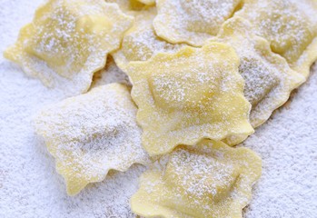 Preparing fresh ravioli.