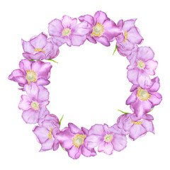 Fototapeta na wymiar Flower watercolor wreath
